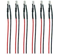 TAMS Elektronik 81-59606-06-C LED avec fils de raccordement blanc froid, rouge 6 pc(s)