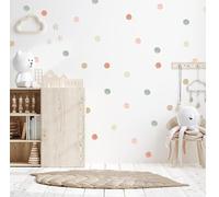 TamTamTu Stickers Muraux Enfants Pastel Lot de 45 Pièces Décoratifs à Pois Auto-Adhésifs pour Chambre Bébé, Maternelle, Salon - Amovible et Sûr - Mat A56A