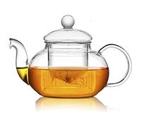 TAMUME 1000ML Théière en Verre de Style Classique avec Filtre et Capuchon en Verre Infuseur