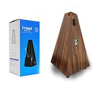TAMUME Bois-Coloré Antique Cru Pyramide Style Renforcé plastique Metronome 40-208 BPM Tempo Minuteur Musique Intégré Avec Bell et Mécanisme de Cuivre