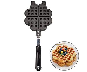TAMUME Cuisinière d'aluminium gaufrier belge Coeur Waffle Maker -4 Heart-Shaped Slice