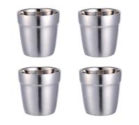 TAMUME Mini Tasse en Acier Inoxydable, Ensemble de 4 Gobelets Durables pour la réunion de famille Gobelet Empilable Bières et Cocktails