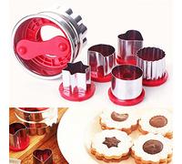 TAMUME Rouges Ensemble de Biscuits Avec un Gros Moule de Biscuit et 5 mini assortiment de Coupe-Biscuits Pour Biscuits Sandwich