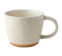TAMUME Tasse à petit déjeuner en porcelaine - 475 ml - Passe au micro-ondes - Avec poignée confortable - Blanc crème - Finition brillante - Design rétro pour café, thé, flocons d'avoine et lait