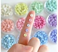 TAMUNI 100 pièces 4/6mm petits boutons ronds nacrés en résine à 2 trous, boutons de vêtements de poupée, mini fournitures artisanales pour la couture bricolage