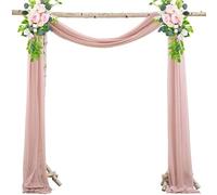 TAMUNI 600-1000 * 75 CM Tissu de drapage d'arc de Mariage en Mousseline de Soie Rideaux d'arc pour la fête en Plein air décor de Mariage Chemin de Table Rideau d'écran Transparent