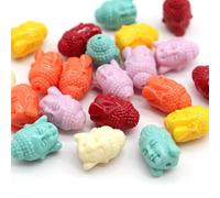TAMUNI Perles de Corail tête de Bouddha colorées, 20 pièces, pour la Fabrication de Bijoux, Collier, Bracelet, Gravure de Corail Artificiel, Accessoires de Bouddha
