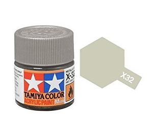 TAMX32 81532 Acrylic Mini X32 Titanium Silver 1/3 oz by Tamiya Paints