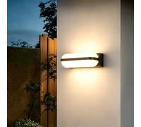 TAMYUSE Applique Murale extérieure LED en Aluminium avec Abat-Jour en Acrylique, câblée et étanche, pour Porche, Couloir, Balcon, Garage ou Jardin. Blanc Chaud 3000K.