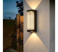 TAMYUSE Appliques murales extérieures LED Modernes et étanches, éclairage indirect vers Le Haut et vers Le Bas, Blanc Chaud 3000K, Noir Mat, pour Maison, Porche ou Garage