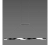 TAMYUSE Éclairage Suspendu linéaire Noir à LED Éclairage de Lustre à Vague 46W avec Cordon réglable Suspension en Aluminium pour Salle à Manger Îlot de Cuisine Salle de Petit-déjeuner Salon