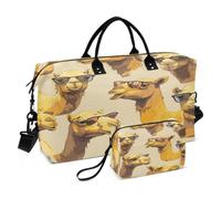 Tan Chameaux Ludique Moderne Sac de Sport de Natation avec Sac de Rangement Maquillagede pour Voyage Femmes Filles