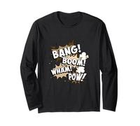 Tan Color Bang Boom Wham POW! Tan Graphic Manche Longue