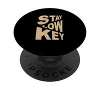 Tan Color Stay Low-Key Tan Graphic PopSockets PopGrip Adhésif