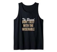 Tan Color Too Blessed to Be Miserable Tan Graphic Débardeur