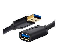 Tan QY Câble d'extension USB 3.0 de 1,5 m, câble d'extension USB 3.0 haute vitesse de type A mâle vers A femelle pour PlayStation, Xbox, clé USB, disque dur, lecteur de cartes, scanner, imprimante
