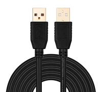 Tan QY Câble USB A vers A mâle de 15 m, double extrémité avec connecteur plaqué or pour boîtiers de disque dur, imprimantes, modems, appareils photo