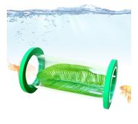 Tana pour Betta | Tube de repos avec feuille pour Betta, Tunnel en acrylique flottant pour petits poissons, crevettes et guppy avec fonctions d'abri, d'exercice et repos naturel