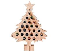 Tanant Calendrier de l'Avent en bois avec support d'alcool pour 24 jours - Décoration en bois - Arbre de Noël en bois - Calendrier de l'Avent pour bouteilles de vin - Décoration de la maison
