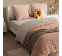 Tanant Parure de lit 4 pièces 160 x 200 cm, 1 Housse de Couette, 1 Drap-Housse et 2 taies d'oreiller, en Tissu Polyester, 4 Cordes d'angle pour la Fixation