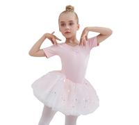 Tancefair Filles Ballet vêtements Robe de Ballet Danse Enfants Ballet Justaucorps Manches Courtes Robe de Ballet avec Jupe Tutu