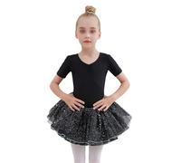 Tancefair Filles Ballet vêtements Robe de Ballet Danse Enfants Ballet Justaucorps Manches Courtes Robe de Ballet avec Jupe Tutu