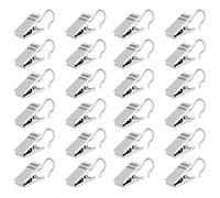 TANCUDER 100 PCS Pinces à Rideaux en Métal 3.3 CM Crochets Anneaux à Pince Argent Clips de Rideaux Crochet en Acier Inoxydable pour Rideau de Douche Photo Carte
