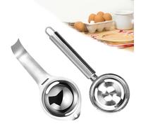 TANCUDER 2 Pièces Separateur Oeuf Jaun et Blanc, Séparateur de Jaune d'Oeuf, Séparateur de Blanc d'Œuf, Séparateur d'Oeufs Blancs et Jaune, Séparateur d'Oeuf en Acier Inoxydable pour Cuisine (Argent)