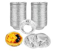 TANCUDER 250 Pièces Moule à Tarte Aluminium Jetable Moule à Tarte aux Oeufs Plat à Tarte en Papier d'Aluminium Mini Moule à Tartelette Anti-adhésif pour Pâtisserie Cupcakes Puddings Gelée Gâteaux