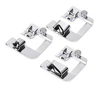 TANCUDER 3 PCS Pied de Biche Machine à Coudre 1/2" 3/4" 1" Pied Ourlet Roulotté Silvercres Pied Presseur pour Biais de Machine à Coudre pour Brother Singer Janome Toyota