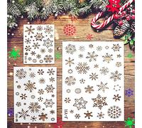 TANCUDER 3 PCS Pochoir Flocon de Neige Modèle de Flocon de Neige de Noël Pochoir de Peinture en Plastique Pochoirs de Dessin de Noël Pochoirs de Noël Réutilisables pour Fenêtre, Verre, Mur, Porte