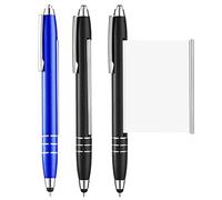 TANCUDER 3 Pièces Stylos à Bille en Métal Stylos à Bille Rétractable avec Gomme Stylo avec Feuille de Triche Stylos de Tricheur avec Recharges Bleues Stylo avec Antisèche pour Ecole Bureau