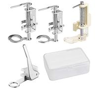 TANCUDER 4 PCS Pied-de-Biche Machine à Coudre et Boîte de Rangement Pied Presseur Broderie pour Machine à Coudre en Métal Pied Fronceur Universel pour Singer Brother Janome Kenmore