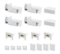 TANCUDER 4 PCS Support de Serrage pour Store Enrouleur, Support de Fixation sans Perçage pour Store Clip d Fixation pour Store Enrouleur Support de Serrage Plissé Blanc pour Cuisine, Bureau, Hôtel