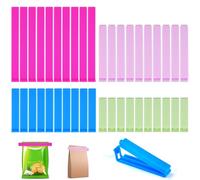 TANCUDER 40 PCS Pince Sachet Alimentaire, Clip Fermeture Sachet Alimentaire Coloré Clips d'Étanchéité Alimentaire Pince Plastique pour Sachet Pince Hermetique Alimentaire 4 Tailles pour Biscuit Snacks