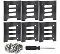 TANCUDER 6 PCS Cadre de Montage pour Disques Durs 2,5" ssd sur 3,5" Support pour Disque Dur Cadre de Montage ssd Adaptateur de Montage pour Disque Dur avec 48 Vis et Tournevis pour PC
