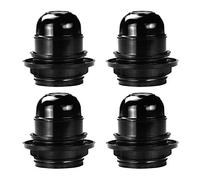 TANCUDER Lot de 4 douilles E27 250 V 4 A En plastique noir Filetage extérieur Pour lampe de table, lampadaire, lustre
