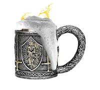 Tanded Tasse médiévale pour boisson à la bière classique | 450 ml en acier inoxydable pour la maison, le pub, la bière en acier inoxydable vous au chaud et au frais pendant la journée