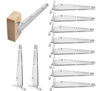 Tandefio Lot de 10 rallonges de bras de fil barbelé pour poteau de clôture en bois, extensions de bras de fil barbelé plat ou en surface, en acier galvanisé à chaud, support mural avec boulons et clé