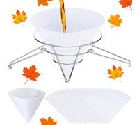 Tandefio Support de filtre pour friteuse de 24,1 cm avec 15 cônes de filtre en tissu, 1 support de filtre à huile pour friteuse avec bras pliables et 15 filtres à huile pour friteuse, kit de filtre à