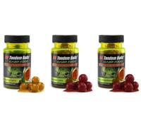 Tandem Baits Set de 3 Carp Food Mini Boosted Hookers Flavour Mix Fruit, D'appâts pour carpes, Pêche de la Carpe, Peche, Pop-Ups, Bouillette Carpe, Professionnel Accessoires de Pêche Carpe 12mm 50g