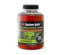 Tandem Baits SuperFeed Pure Oil Saumon & Agrumes Attractant Intense Pêche de la Carpe sans Effort Huile pour bouillettes Appâts Pêche des Gros Poissons Accessoires pour carpes 500 ML