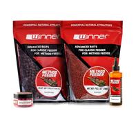 Tandem Baits Winner Session Method & Feeder Box Fish Set de 4 appâts, Ready Soft Pellet 8 mm, Micro Pellet 2 mm, Turbo Diffusion Booster, Fluo Pop Up Boilies 8 mm, Set d'appâts pour carpes
