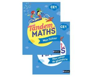 Tandem - Maths CE1 - Fichier de l'élève + Cahier géométrie - Christophe Gilger - Nathan - broché - Scolaire / Universitaire