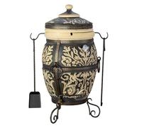 Tandoor - Four Praga - Grand Tandyr en céramique réfractaire - Barbecue et fumoir pour viande, pain, pizza, légumes - Cheminée de jardin d'extérieur Tandir pour terrasse et jardin