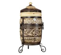 Tandoor « Muscat » - Four en argile de qualité supérieure 100 kg | Argile réfractaire | Couvercle multifonction | Thermomètre | Kit classique avec accessoires | Barbecue d'extérieur, four à Kazan