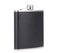 TANEAXON Flasque à Whisky en Acier Inoxydable Grande Capacité avec Emballage en Cuir Noir 530 ml