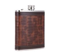 TANEAXON Flasque à Whisky en Acier Inoxydable Grande Capacité avec Motif Crocodile Marron 530 ml