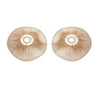 TaNeHaKi Abat-jour en rotin tressé, 2 pièces, abat-jour rond en rotin pour lustre, couvre-lampe pour salle à manger