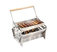 TaNeHaKi Barbecue à charbon de bois rotatif à 360° en acier inoxydable